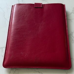 Luxurious Red Leather Tablet Sleeve